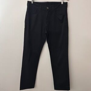 Straight Down Pants Mens 34 Black Golf Chino Straight Leg Stretch Casual